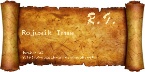 Rojcsik Irma névjegykártya